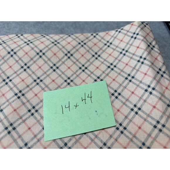 Vintage Plaid Cotton Fabric 14x44" for Sewing Quilting Crafts Red Green Beige - Picture 4 of 5